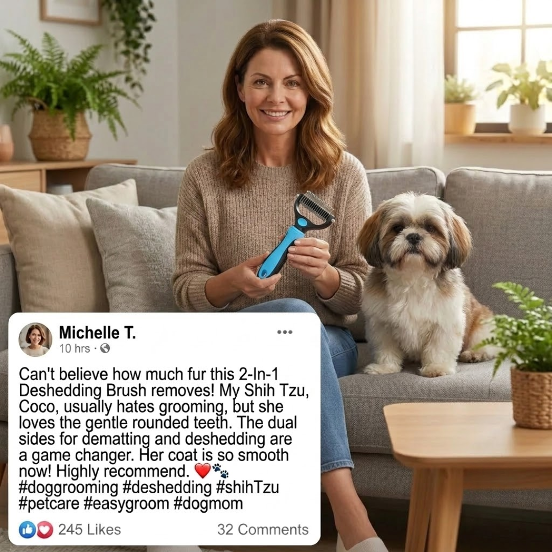 2-In-1 Deshedding Pet Brush