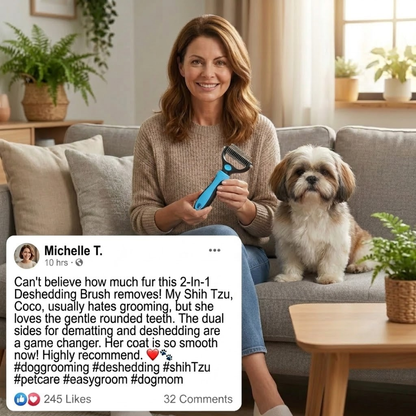 2-In-1 Deshedding Pet Brush