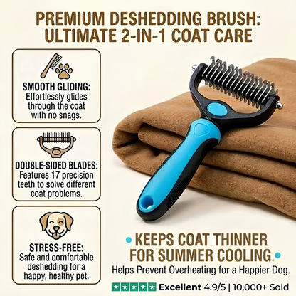 2-In-1 Deshedding Pet Brush