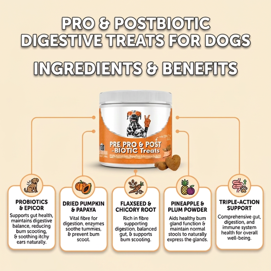 Pre, Pro & Postbiotic Digestive Treats For Dogs