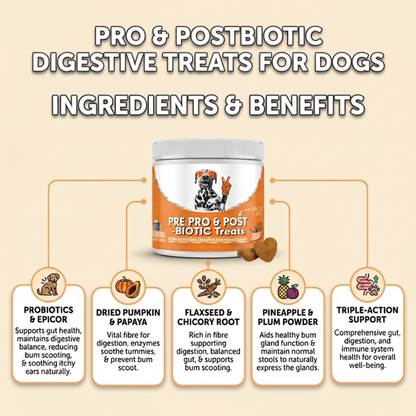 Pre, Pro & Postbiotic Digestive Treats For Dogs