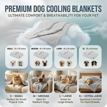 Washable Dog Cooling Throw Blanket (Small / Medium / Large / Extra Large)