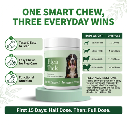 Dog Flea and Tick Preventive Chews (60 Servings)