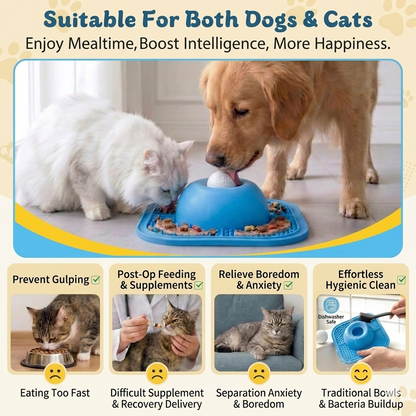 Slow Feeder Pet Bowl & Lick Mat