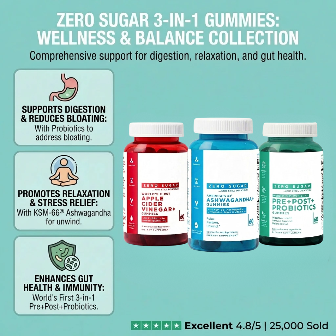Zero Sugar 3-in-1 Gummies