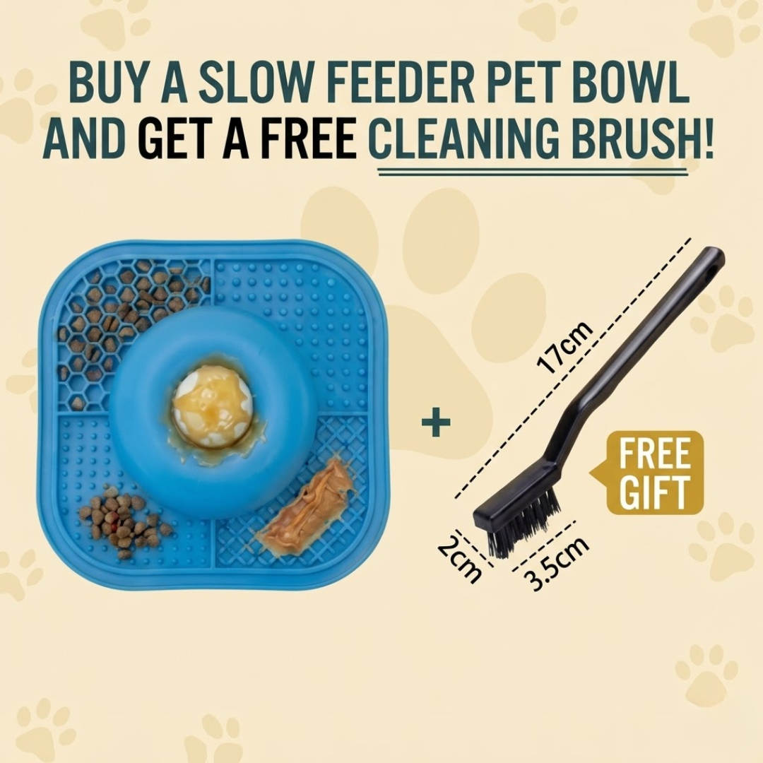 Slow Feeder Pet Bowl & Lick Mat