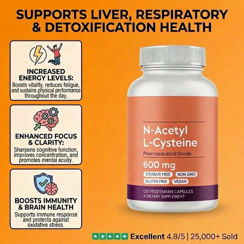 N-Acetyl L-Cysteine (NAC) 600mg – 120 Capsules