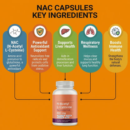 N-Acetyl L-Cysteine (NAC) 600mg – 120 Capsules