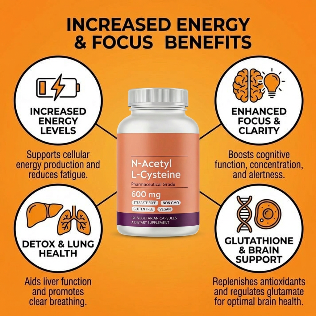 N-Acetyl L-Cysteine (NAC) 600mg – 120 Capsules