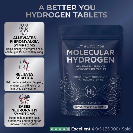 Hydrogen Water Tablets (30-Day Supply) | New & Improved Formula