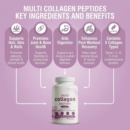 Multi Collagen Peptides - 60 Capsules