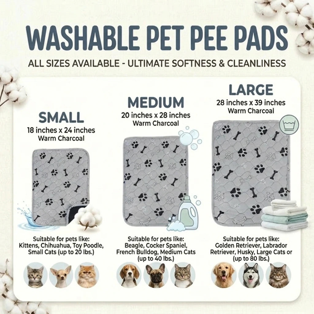Washable Dogs and Cats Pee Pads (Small / Medium / Large)