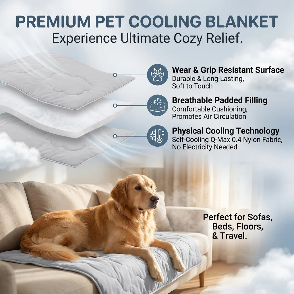 Washable Dog Cooling Throw Blanket (Small / Medium / Large / Extra Large)