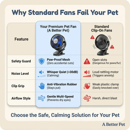 Pet Cooling Clip-On Fan – Rechargeable and Portable