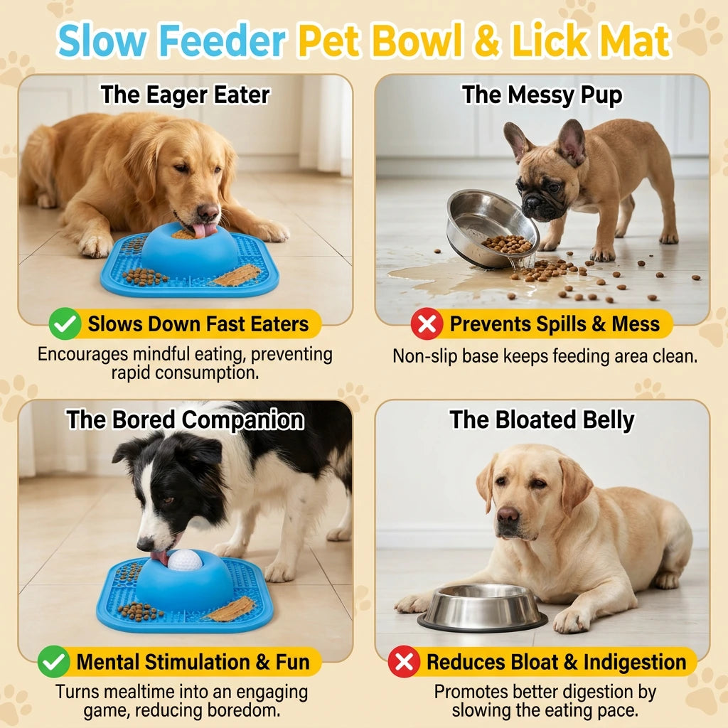 Slow Feeder Pet Bowl