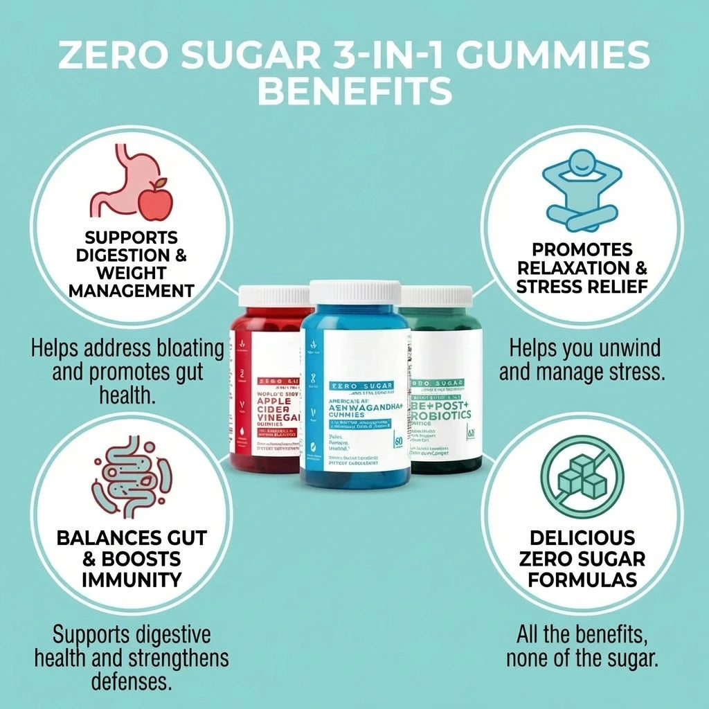 Zero Sugar 3-in-1 Gummies