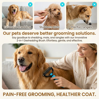 2-In-1 Deshedding Pet Brush