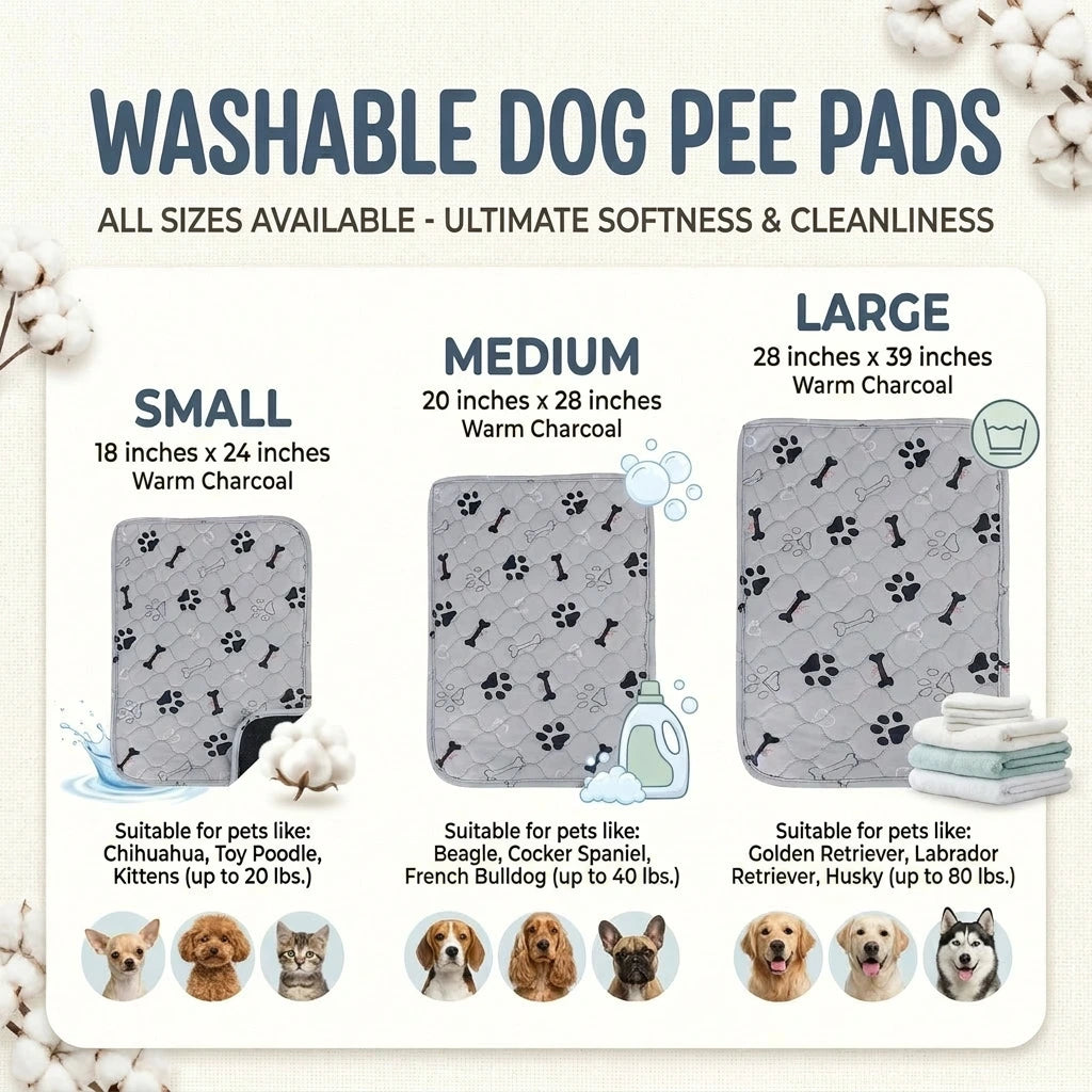 Washable Dog Pee Pads (Small / Medium / Large)