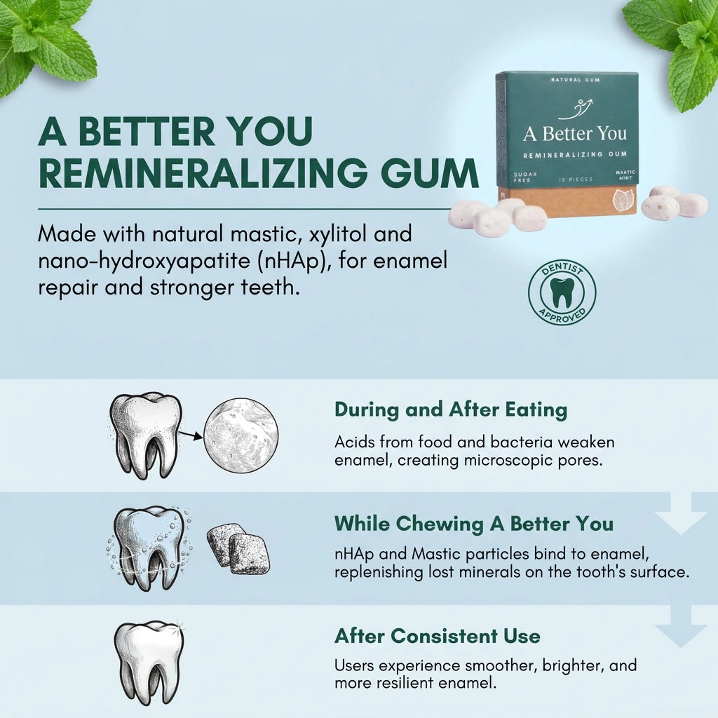 Natural Gum, Remineralizing Gums(18 PCS)