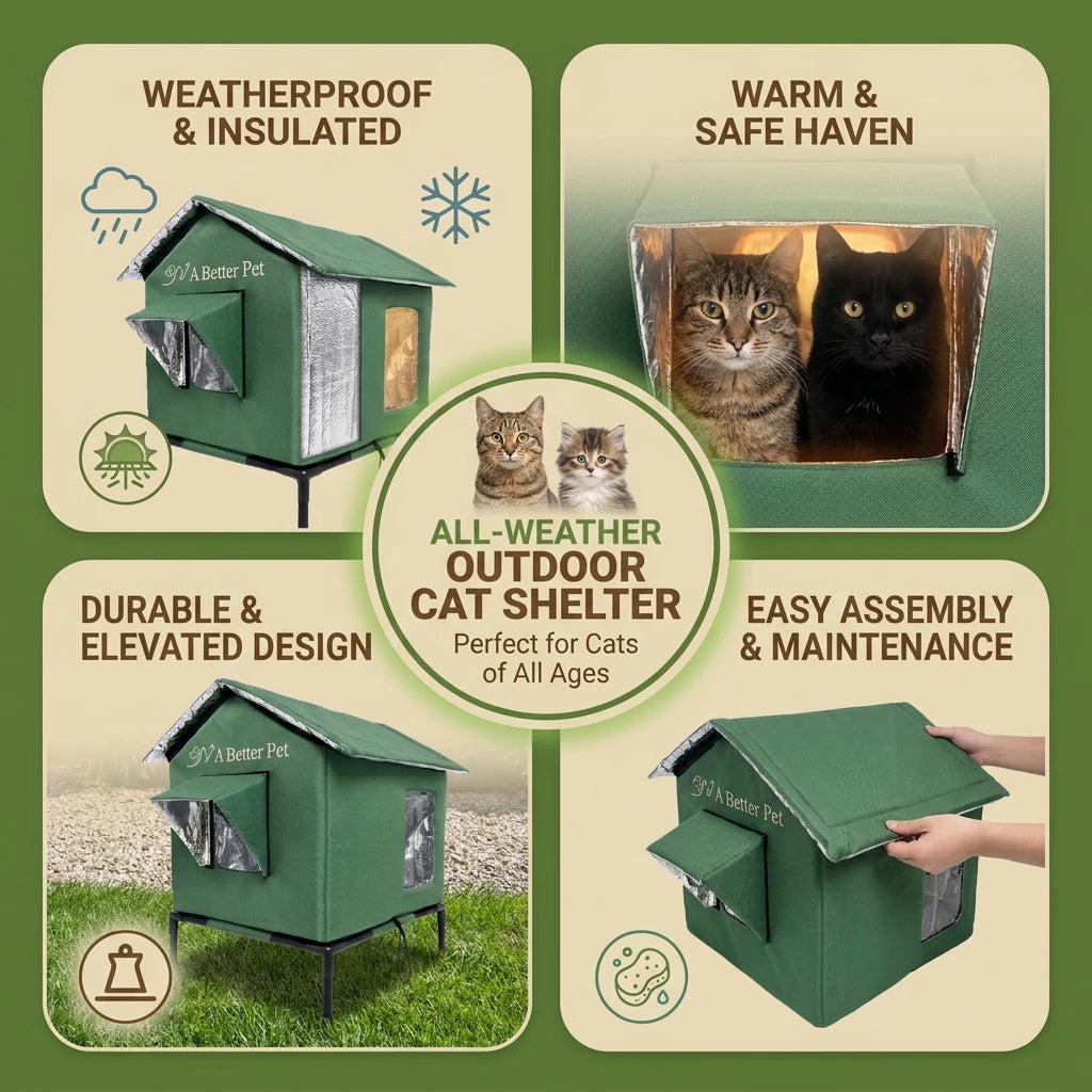 Outdoor Cat House Weatherproof (Medium / Large)
