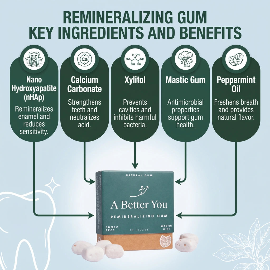 Natural Gum, Remineralizing Gums(18 PCS)
