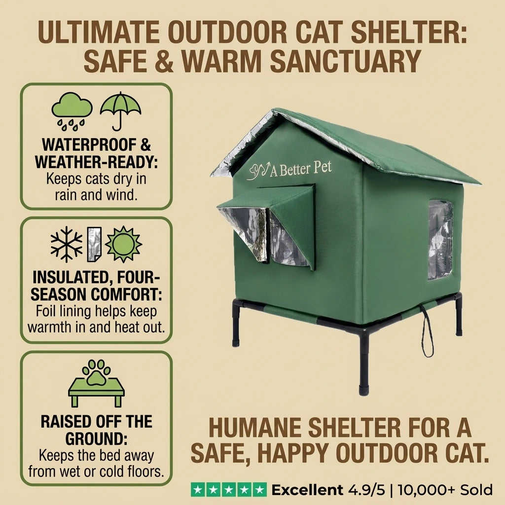 Outdoor Cat House Weatherproof (Medium / Large)