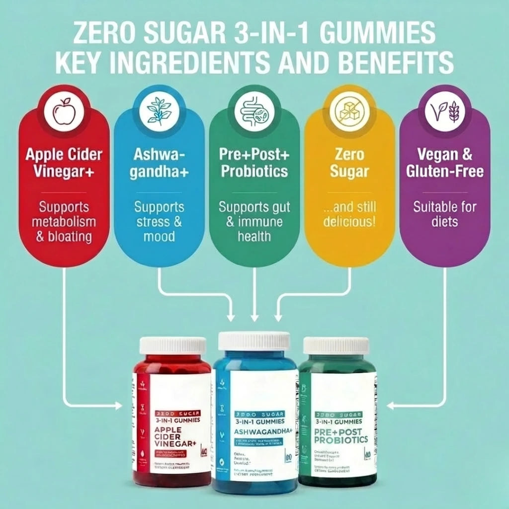 Zero Sugar 3-in-1 Gummies