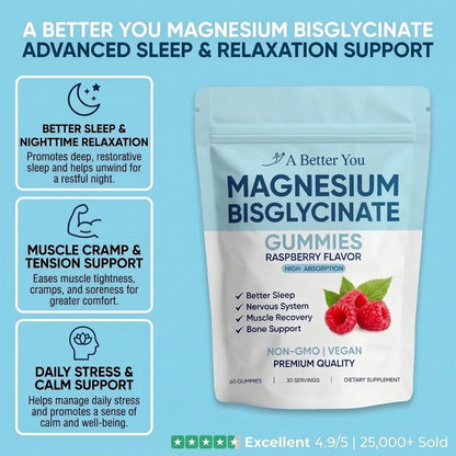 Magnesium Bisglycinate Gummies – 400mg (60 Gummies)