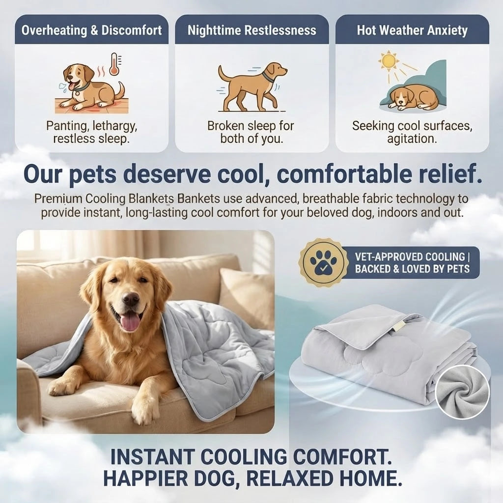 Washable Dog Cooling Throw Blanket (Small / Medium / Large / Extra Large)