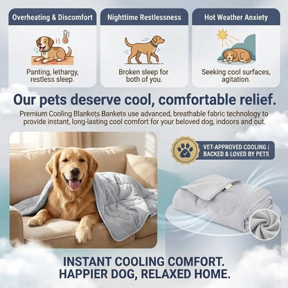Washable Dog Cooling Throw Blanket (Small / Medium / Large / Extra Large)