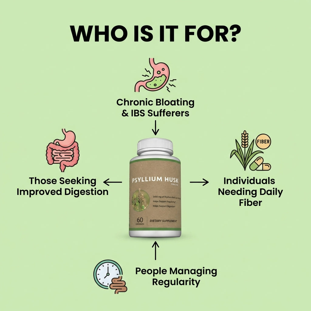 Psyllium Husk Supplement - 60 Capsules