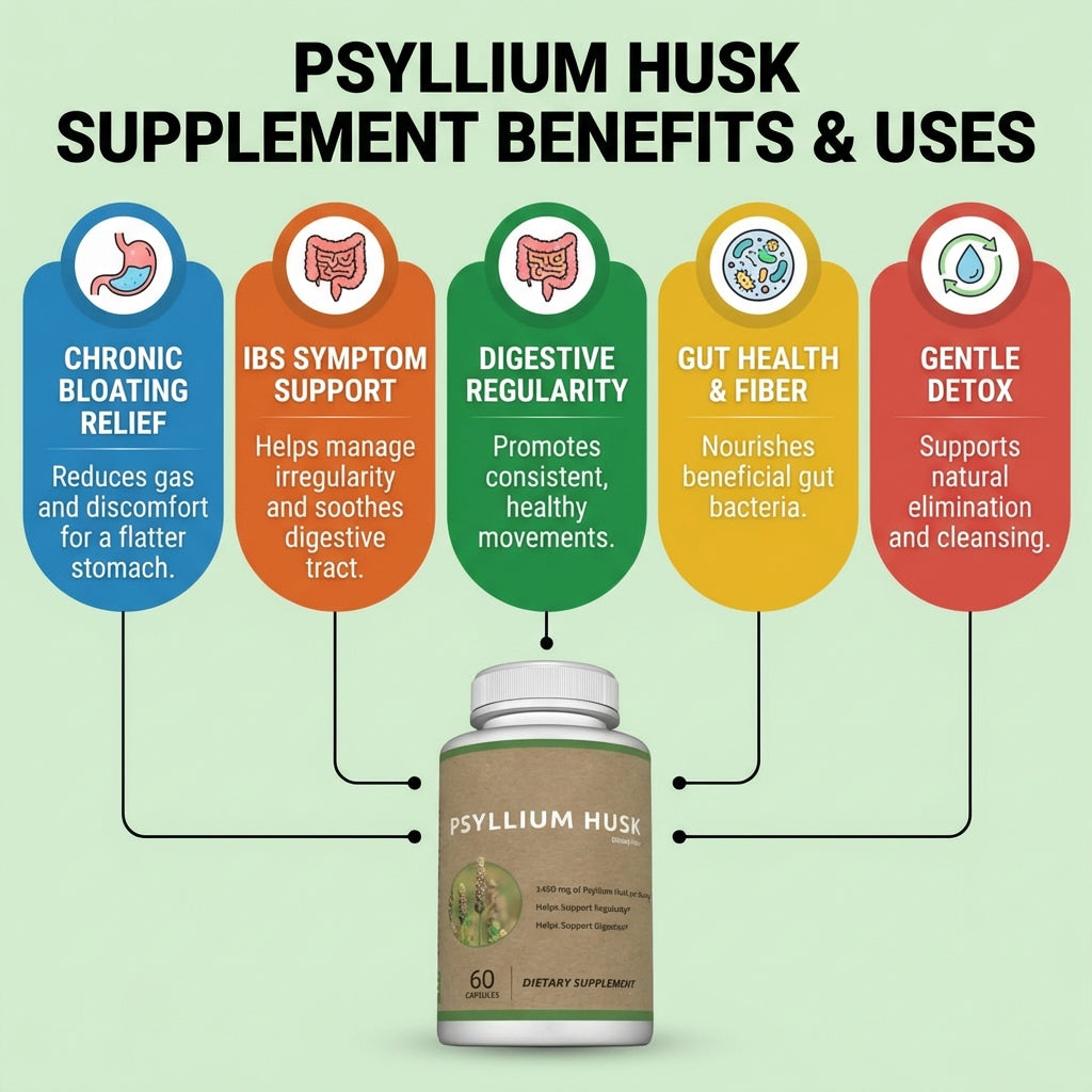 Psyllium Husk Supplement - 60 Capsules